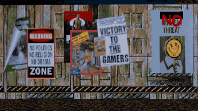 A screenshot of a Thatcher’s Techbase level scrubbed of political references.