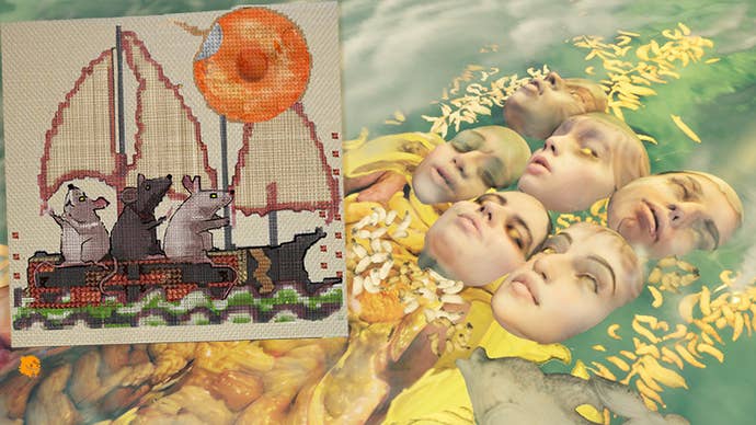 Cross-stitched mice and faces in water in The 22nd Is Serda. f0a178.