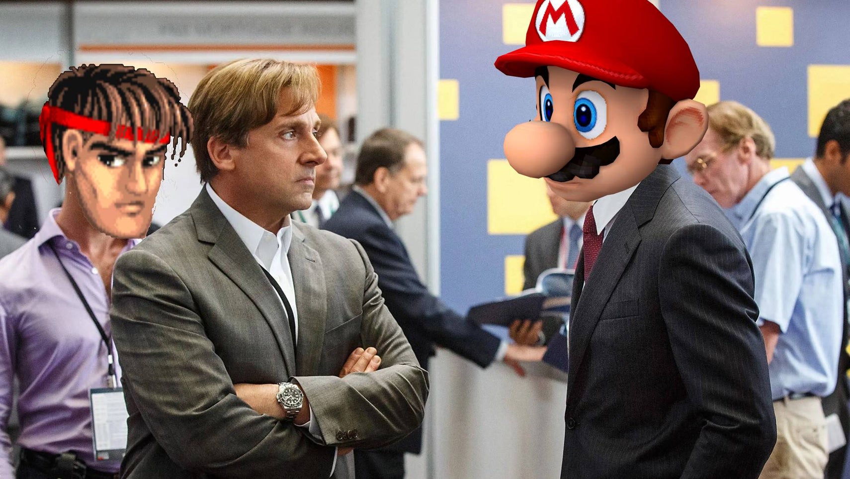 The Big Short themed custom header with Ryu and Mario - 1