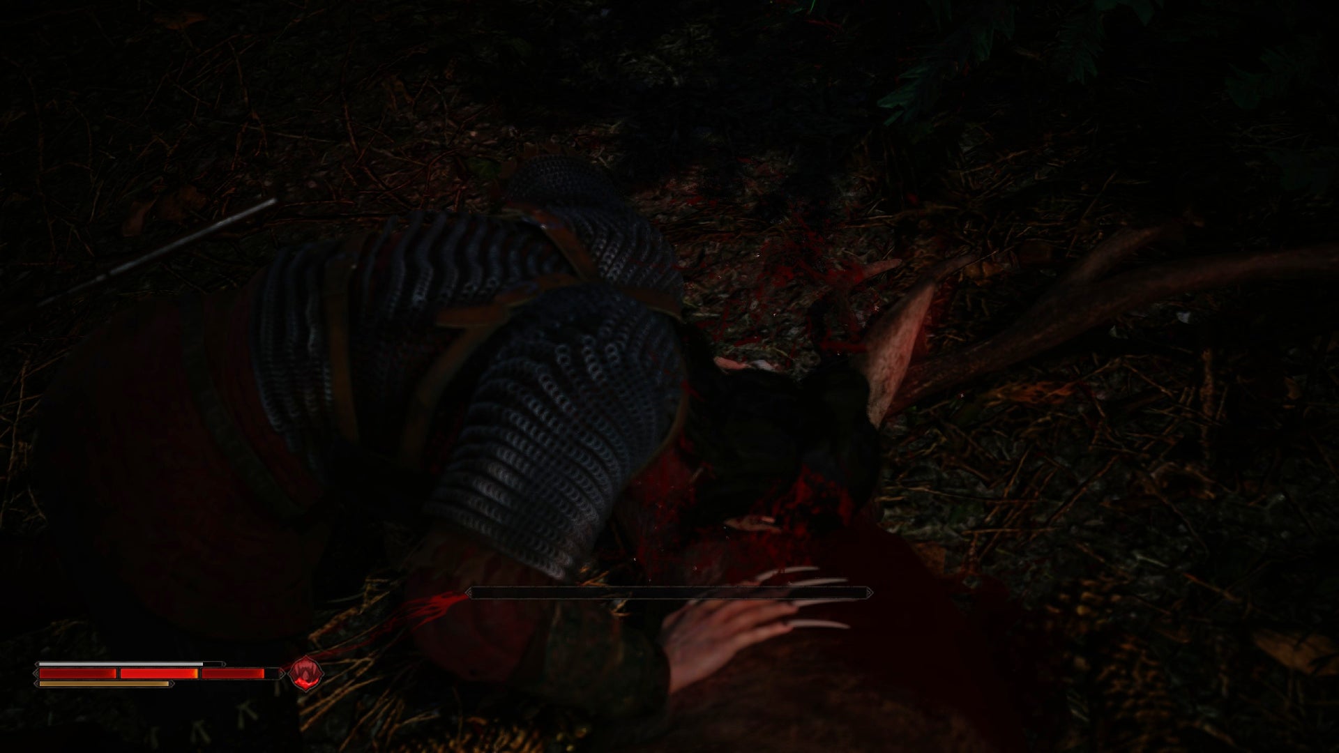 Coen drinks blood from a deer in The Blood of Dawnwalker.