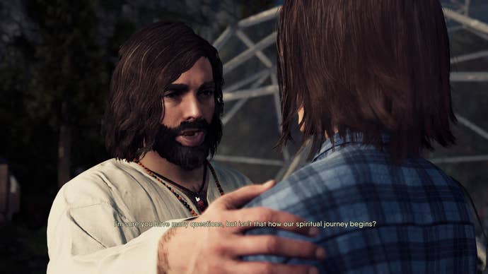 Jess meets spiritual retreat leader Tyler in The Chant. He is definitely not suspicious