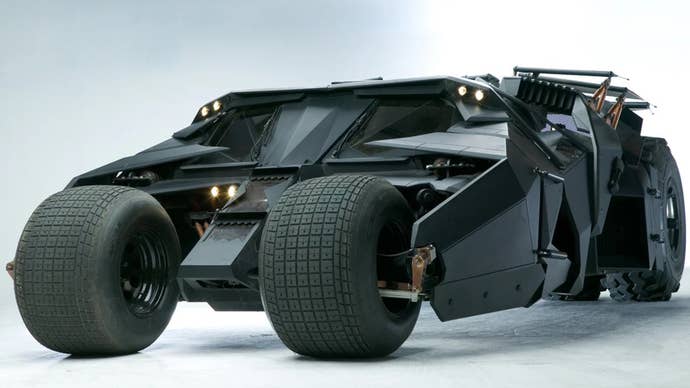 A real-life version of the Batmobile from The Dark Knight, it has two big wheels at the front and looks militaristic in nature.