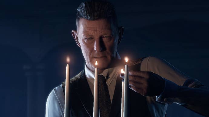 The Curator of the Dark Pictures Anthology lights a candelabra.