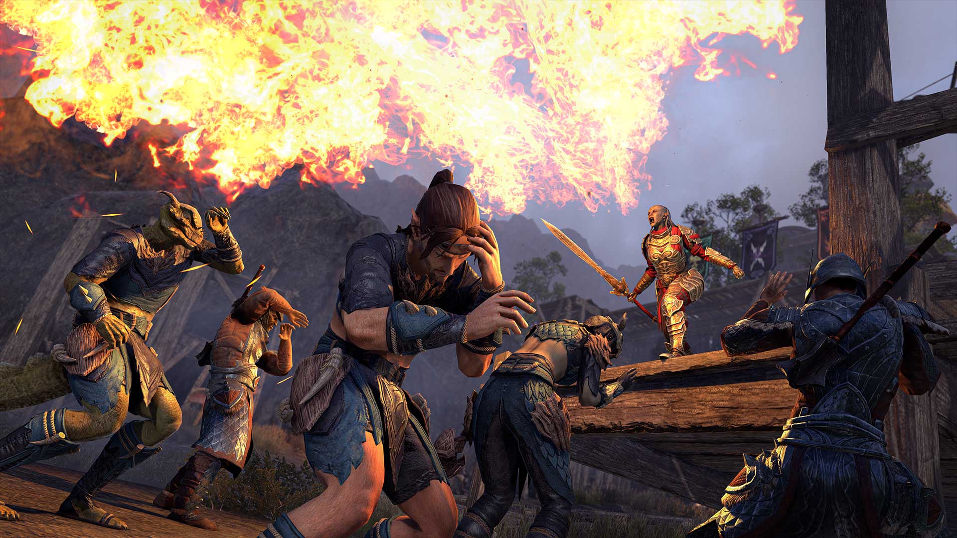 A character breathes fire in The Elder Scrolls Online - 1
