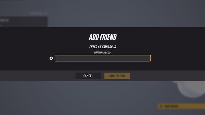 the finals add friend social menu textbox