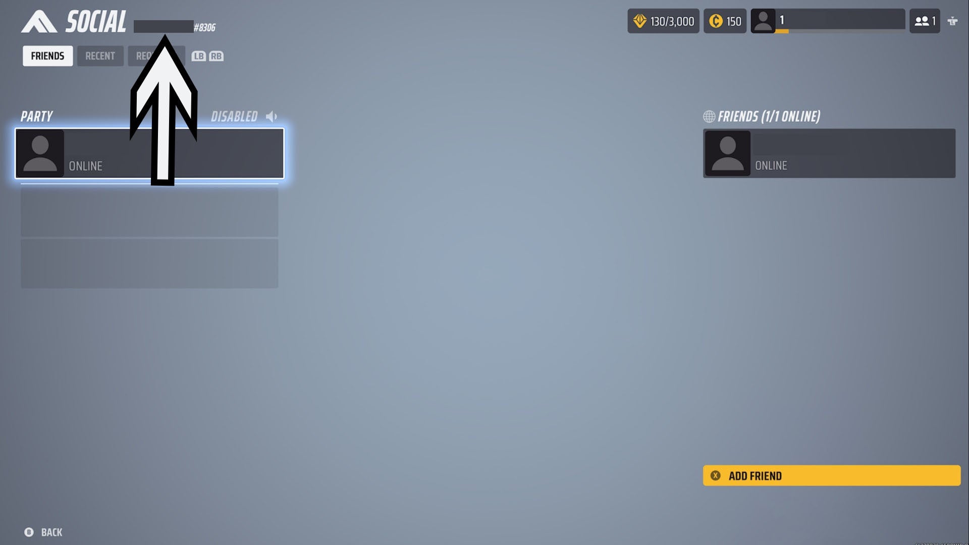 the finals social screen arrow pointing to embark id