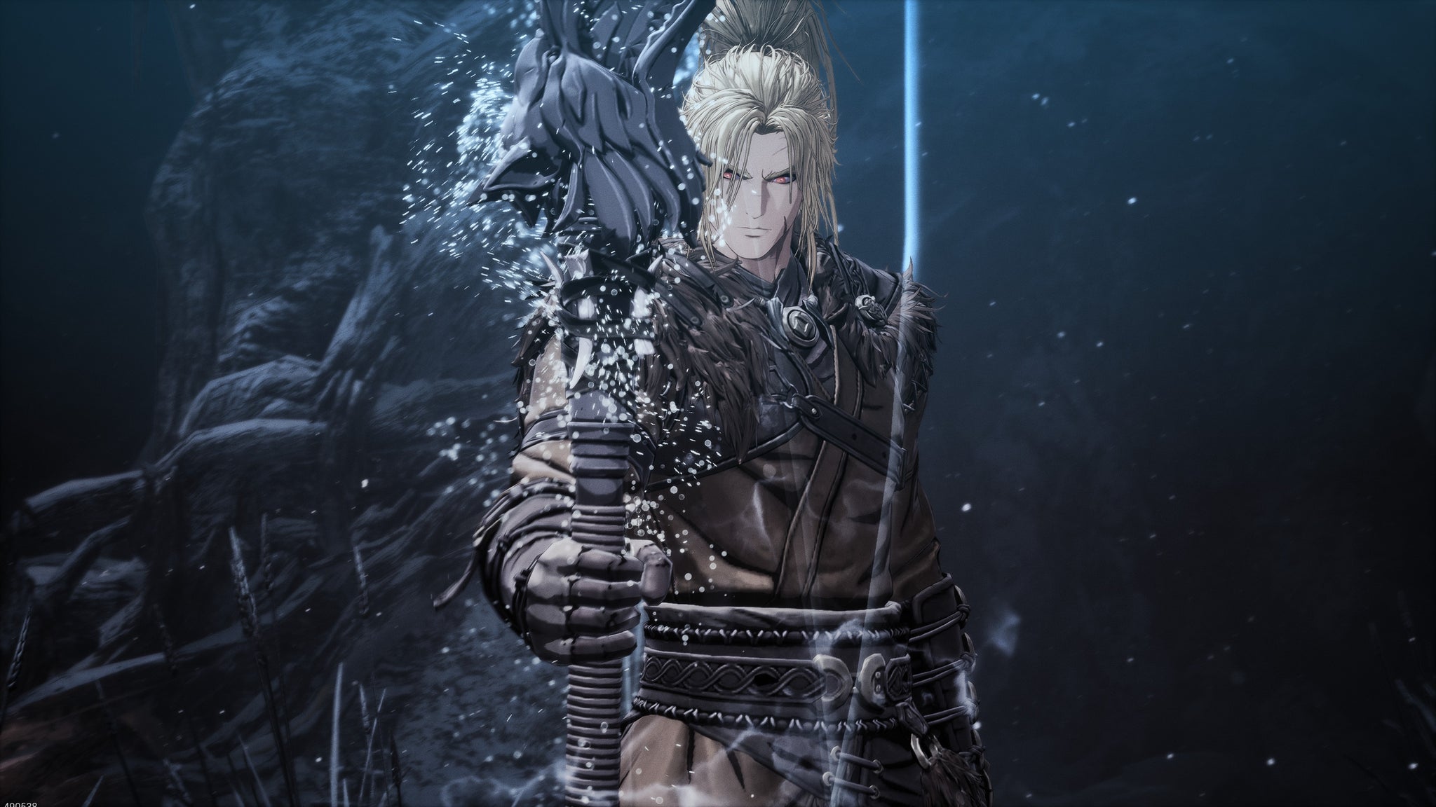 A blond-haired figure wields a staff that glows with white spray. - 2