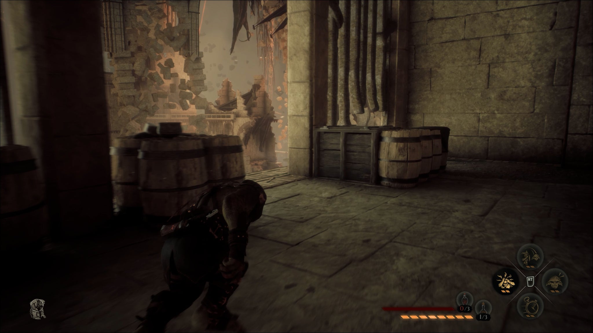 Styx visits the now ruined Tower of Akenash from the original game