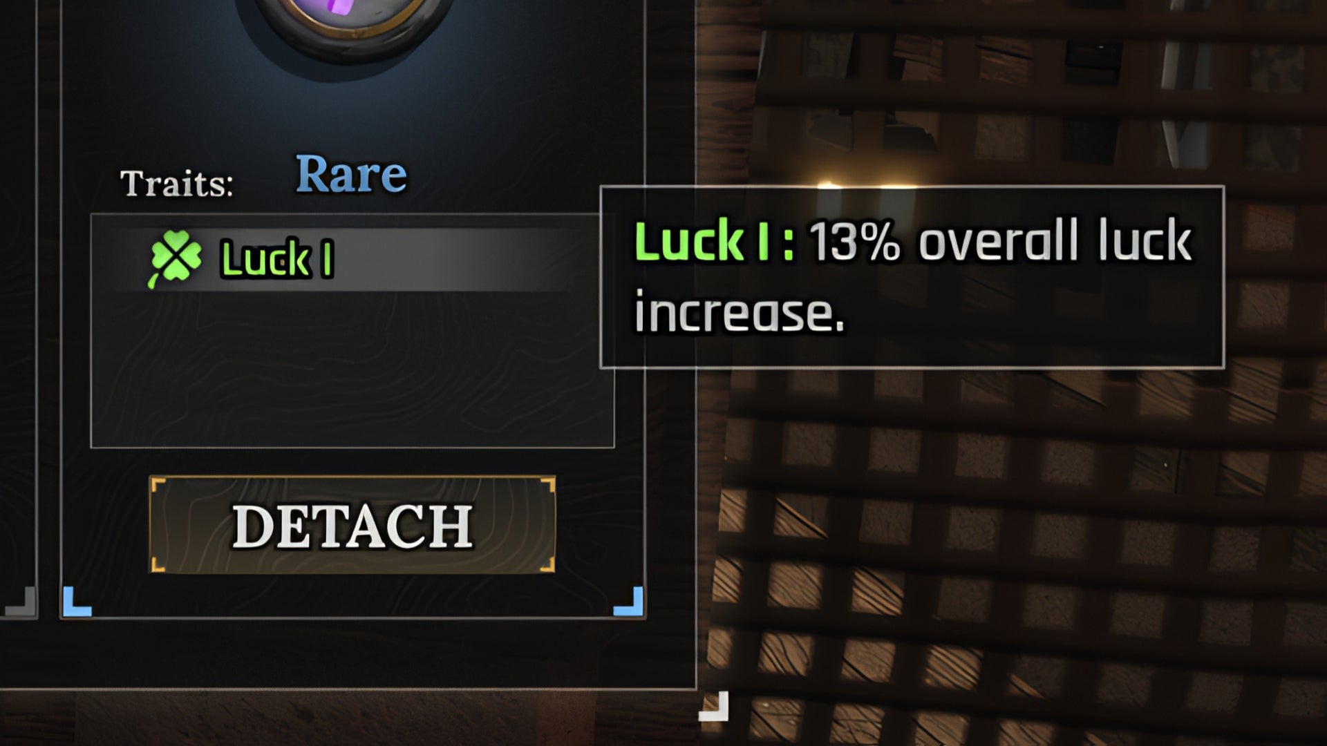 A screenshot from the Roblox game, The Forge, showcasing the Luck trait and the 13% Luck increase you'll earn by finding the best version of it. - 11