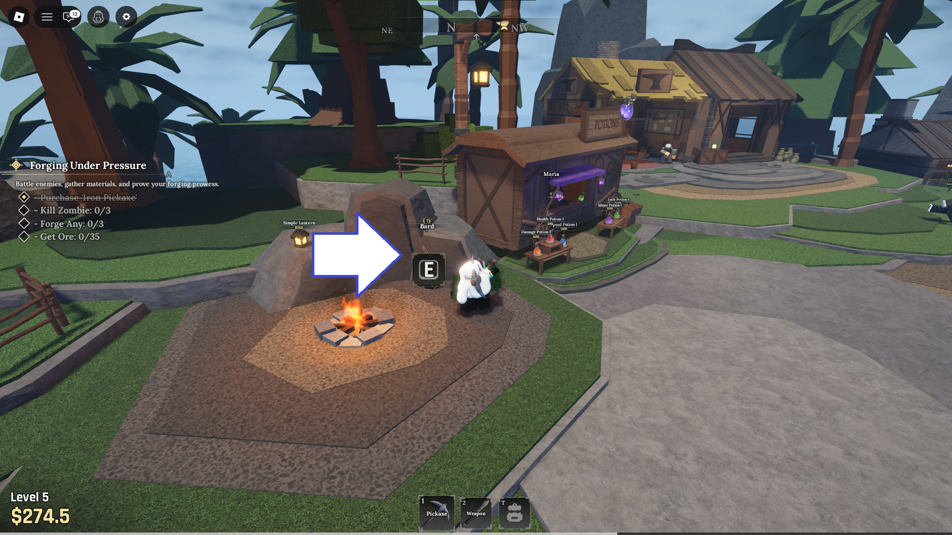 A screenshot of The Forge in Roblox showing the Bard. - 3