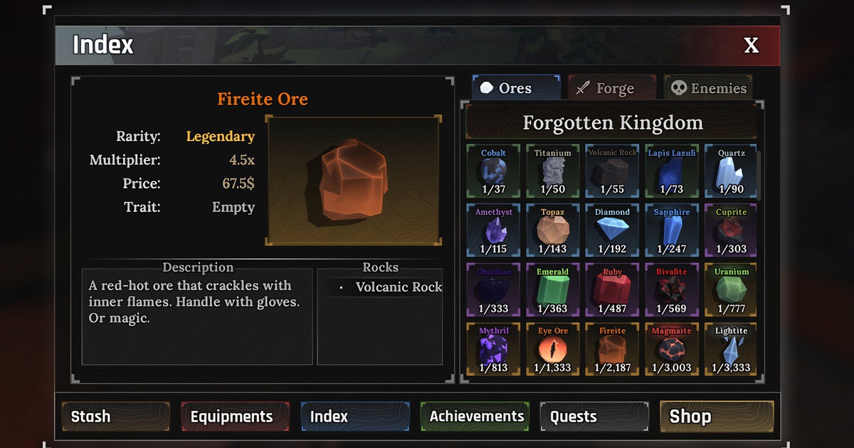 How to get Fireite in The Forge How to get Fireite in The Forge