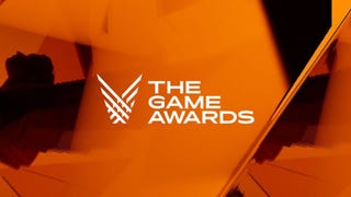 The logo for The Game Awards against an abstract orange background.
