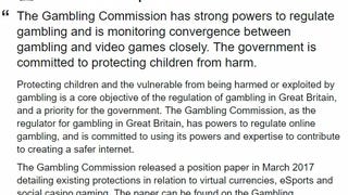 The government finally responds to gambling in video games petition