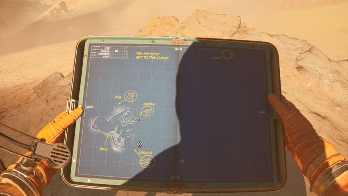 Holding up a map in The Invincible.