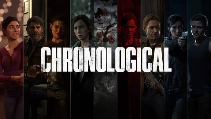 Characters from The Last Of Us Part 2 arranged successful constrictive bars with the connection "Chronological" plastered implicit the top.