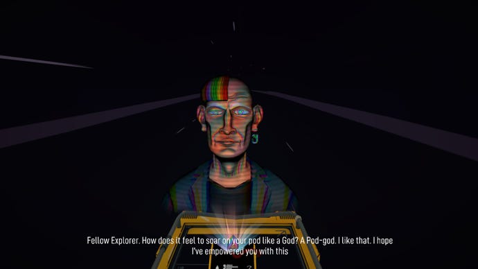 A creepy hologram man talks about the workplace in The Last Worker