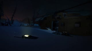 A walkie-talkie in the snow sending out electrical charges in The Long Dark's Tales From The Far Territory expansion.