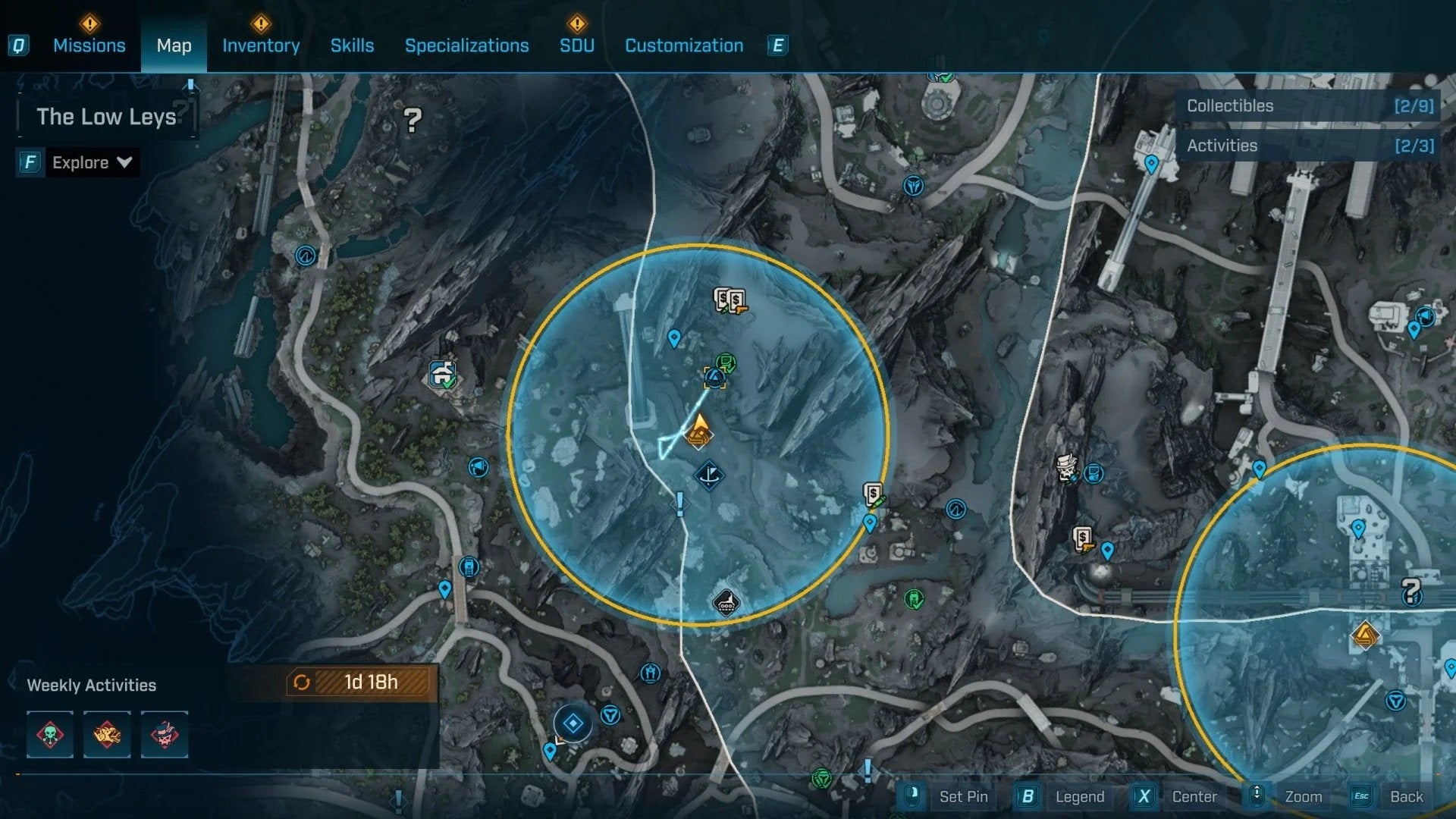 A map showing the location of a Vault Key Fragment in Borderlands 4's The Low Leys. - 8