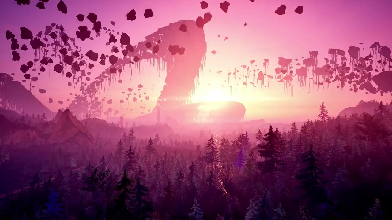 A megastructure rises from a forest in The Majestic.