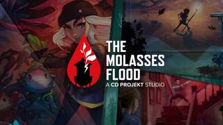 The Molasses Flood logo against images of the studio's games