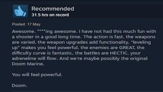 The new Doom campaign turns around Steam user reviews