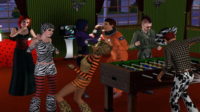 the sims 3 steam promo art fight at party
