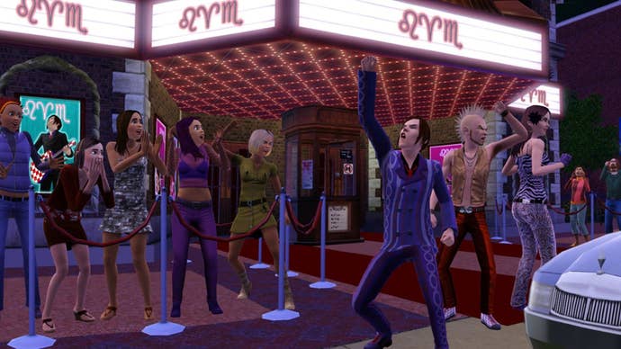 the sims 3 steam promo art rockstar outside theatre