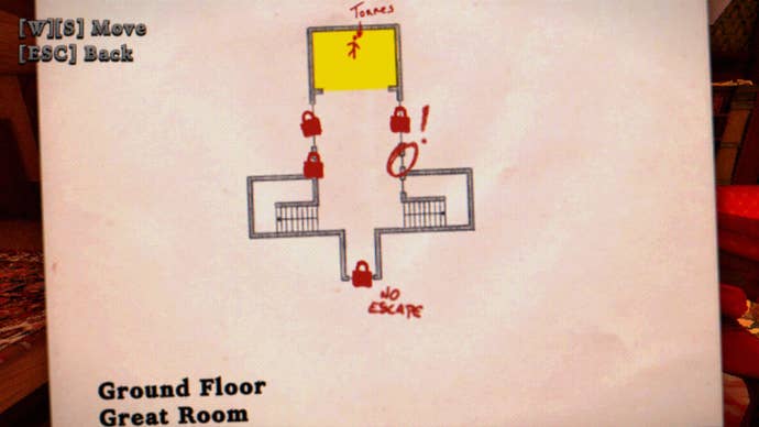The first part of the hand-notated map in The Tartarus Key