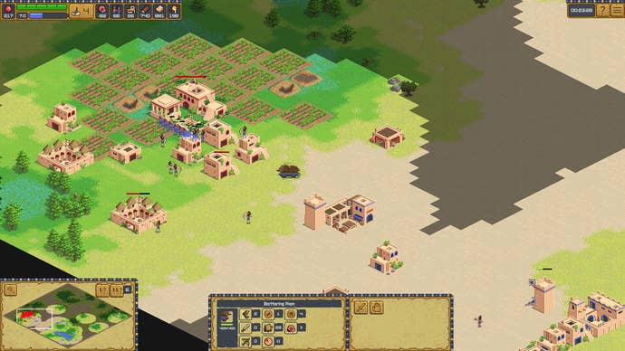 A small settlement in a grassy and sandy plain in The Fertile Crescent