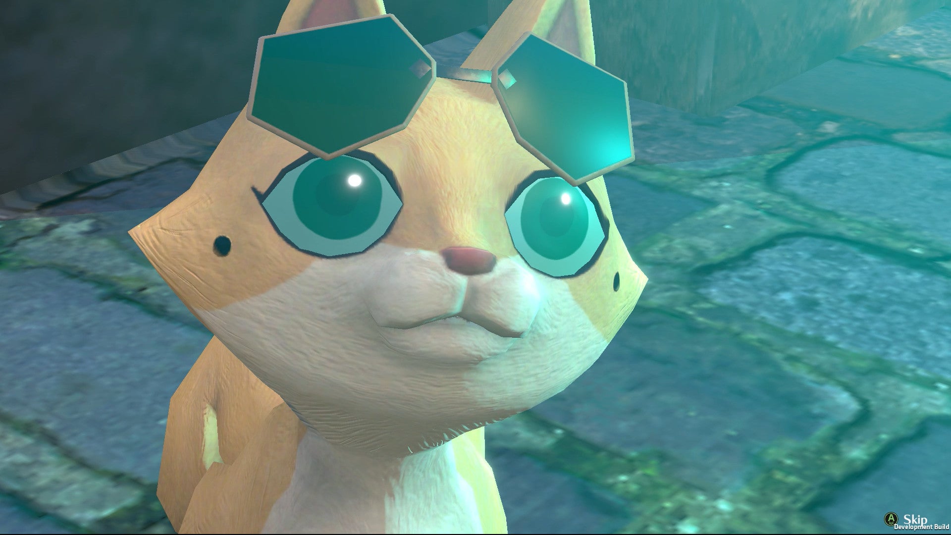 The Good Life - Naomi, transformed into a small orange cat, wears sunglasses on her head