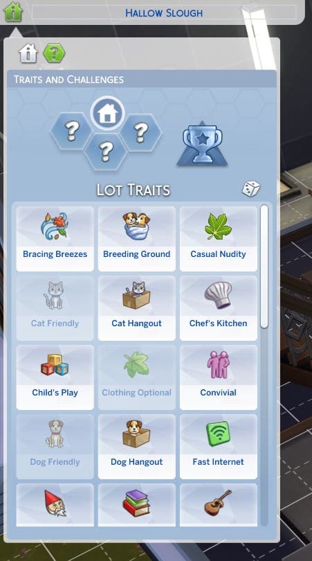 the sims 4 lot traits