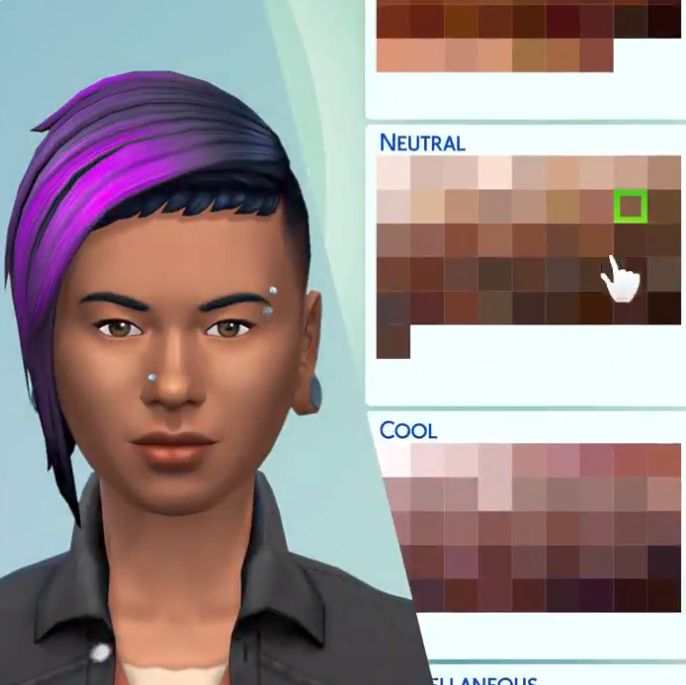 The Sims 4 update adds over 100 new skin tones, customization slider