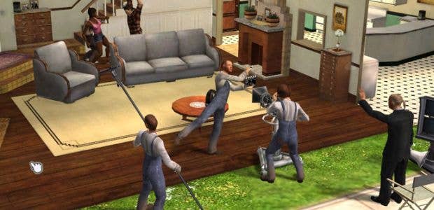 Crew shooting on set in The Movies