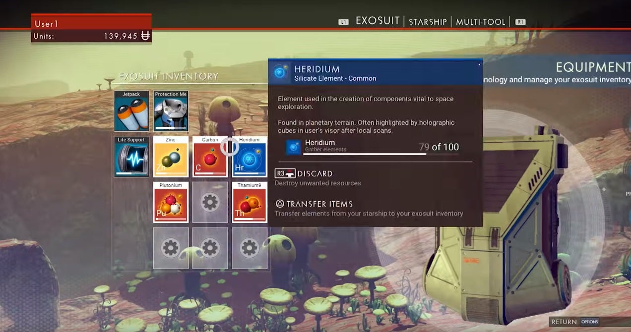 There's a whiff of Destiny about No Man's Sky's menu screens ...