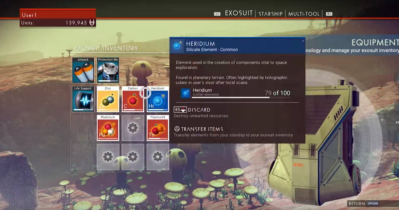 There's a whiff of Destiny about No Man's Sky's menu screens ...