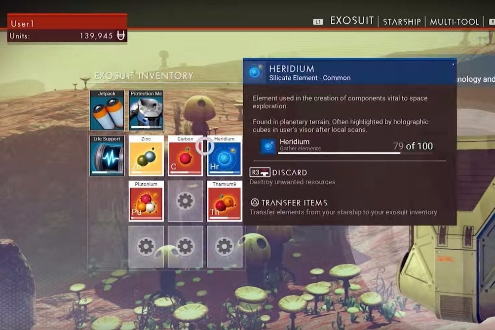 There's a whiff of Destiny about No Man's Sky's menu screens ...