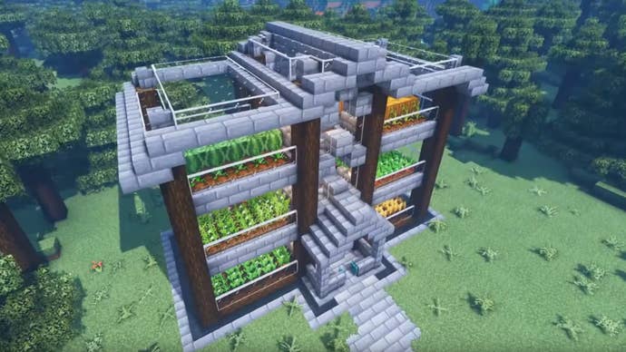 A screenshot of a Minecraft farm build.