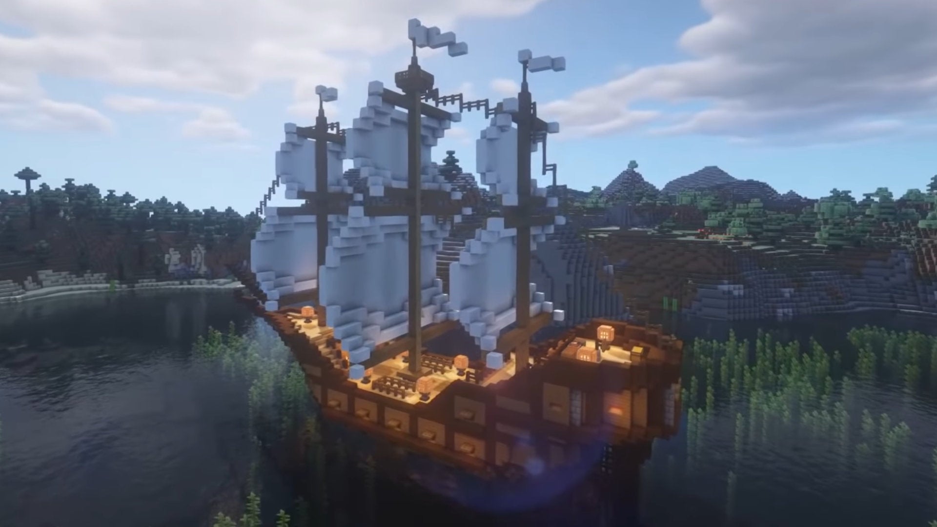 A screenshot of a Minecraft ship build. - 9
