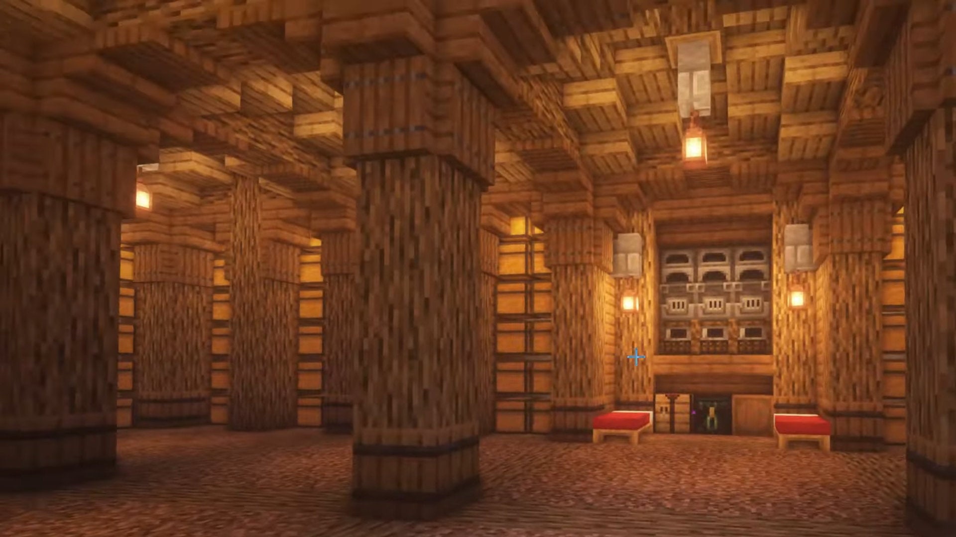 A screenshot of a Minecraft storage room build. - 25