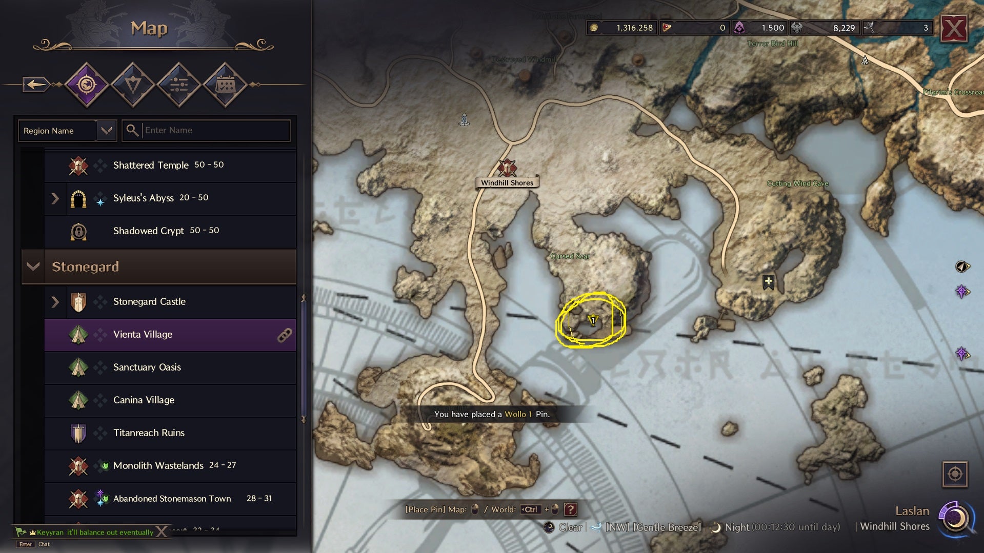 Map of Sailor's Letter location in Throne and Liberty - 3