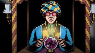 The face of the Fabulous Fear Machine, a circus animatronic fortune-teller that offers the power to control the world.