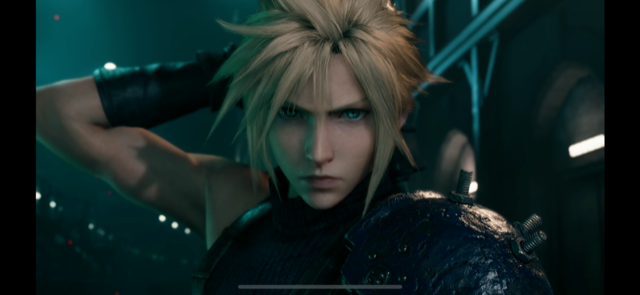 Close up of Cloud in Final Fantasy 7 Ever Crisis cutscene