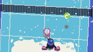 A screenshot of Thwack, a simple indie tennis game for PC.