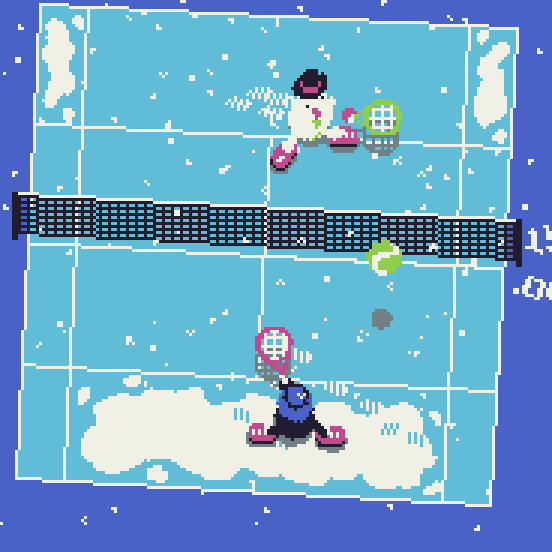 A screenshot of Thwack, a simple arcade tennis game from Itch.io.