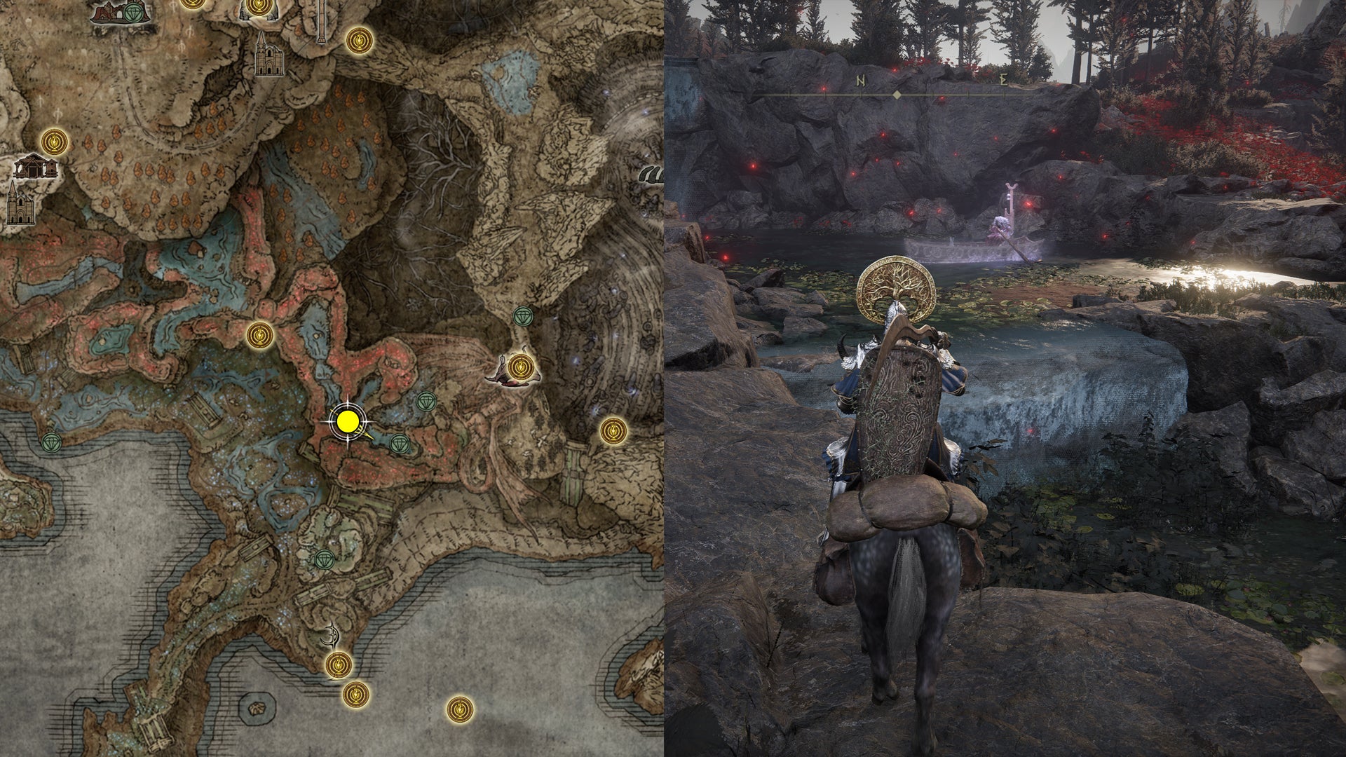 The location of Tibia’s Cookbook [1] in Elden Ring.