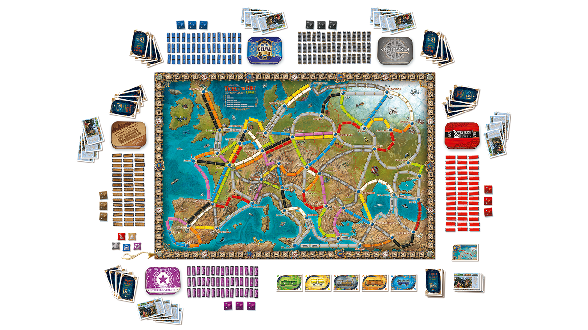 ticket to ride europe 15th anniversary card sleeves Ticket to Ride Europe 15th Anniversary Edition  3DLevelup