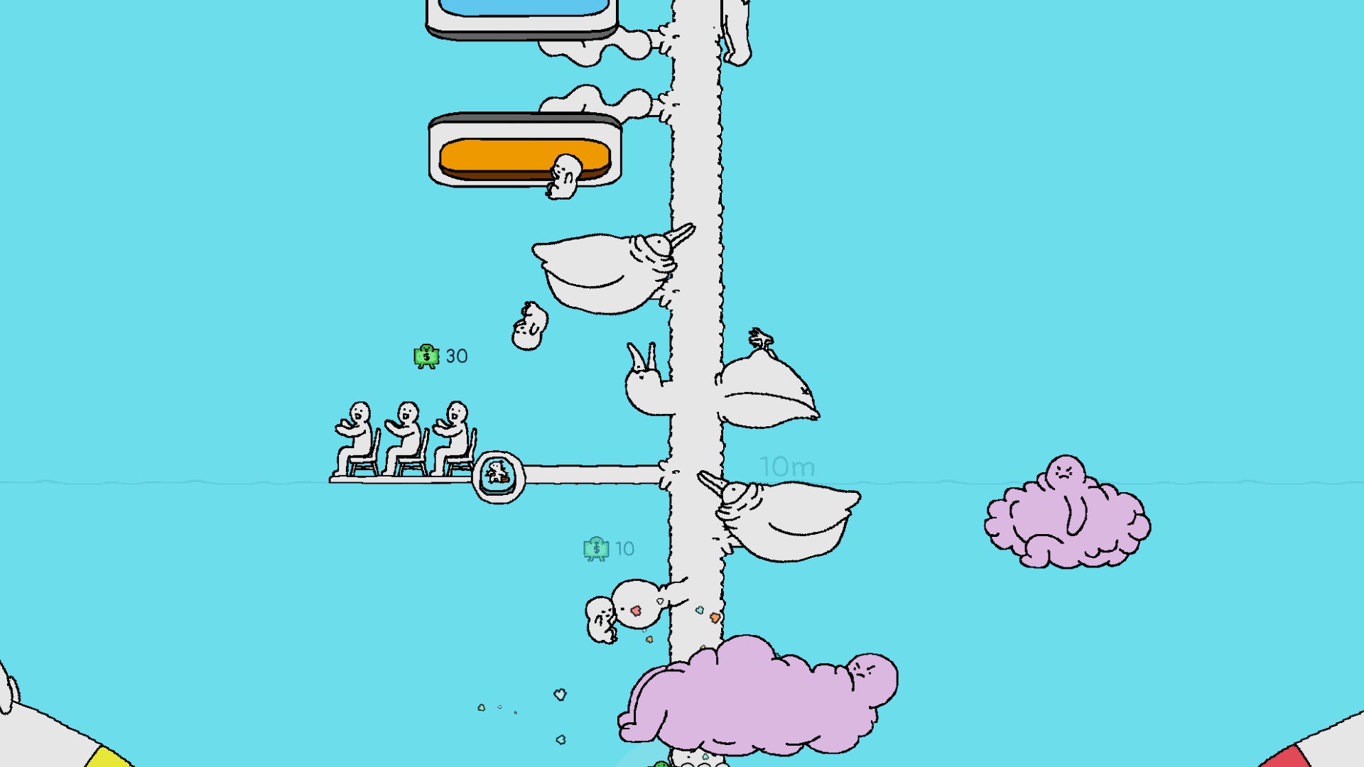 A bunch of tingi bouncing on the blossoms of a goose's neck in Tingus Goose's demo. - 20