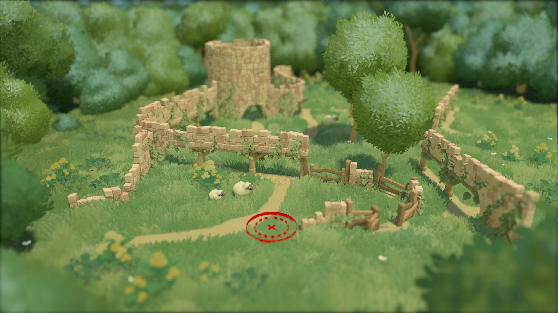 A cute village diorama in a Tiny Glade screenshot. - 60