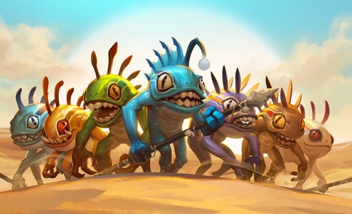 A group of murlocs from World of Warcraft.