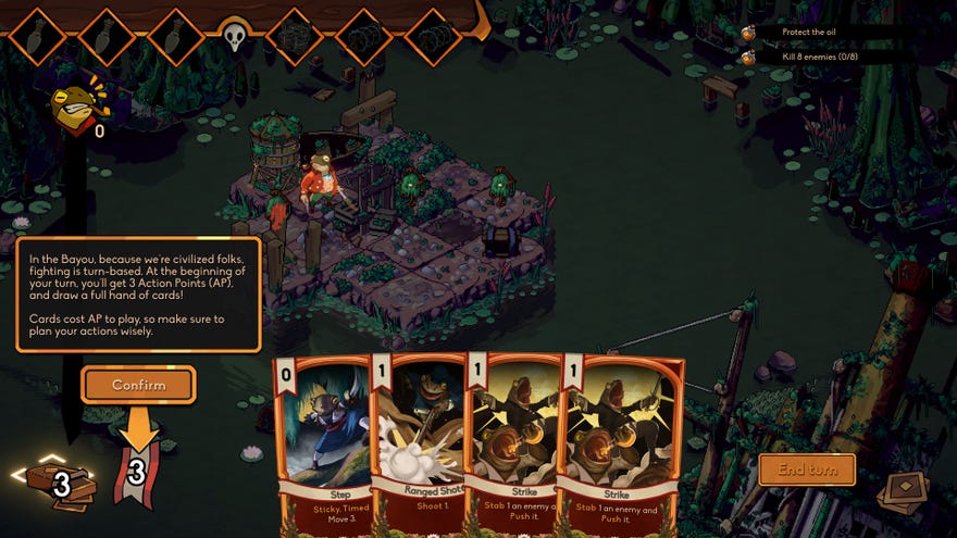 A toad protecting the Bayou in Toads Of The Bayou.